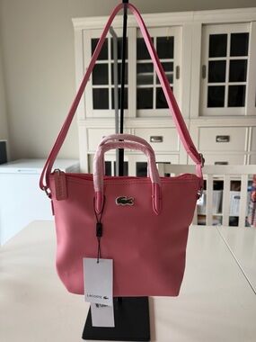 Lacoste Pink Crossbody Tote with Top Handles